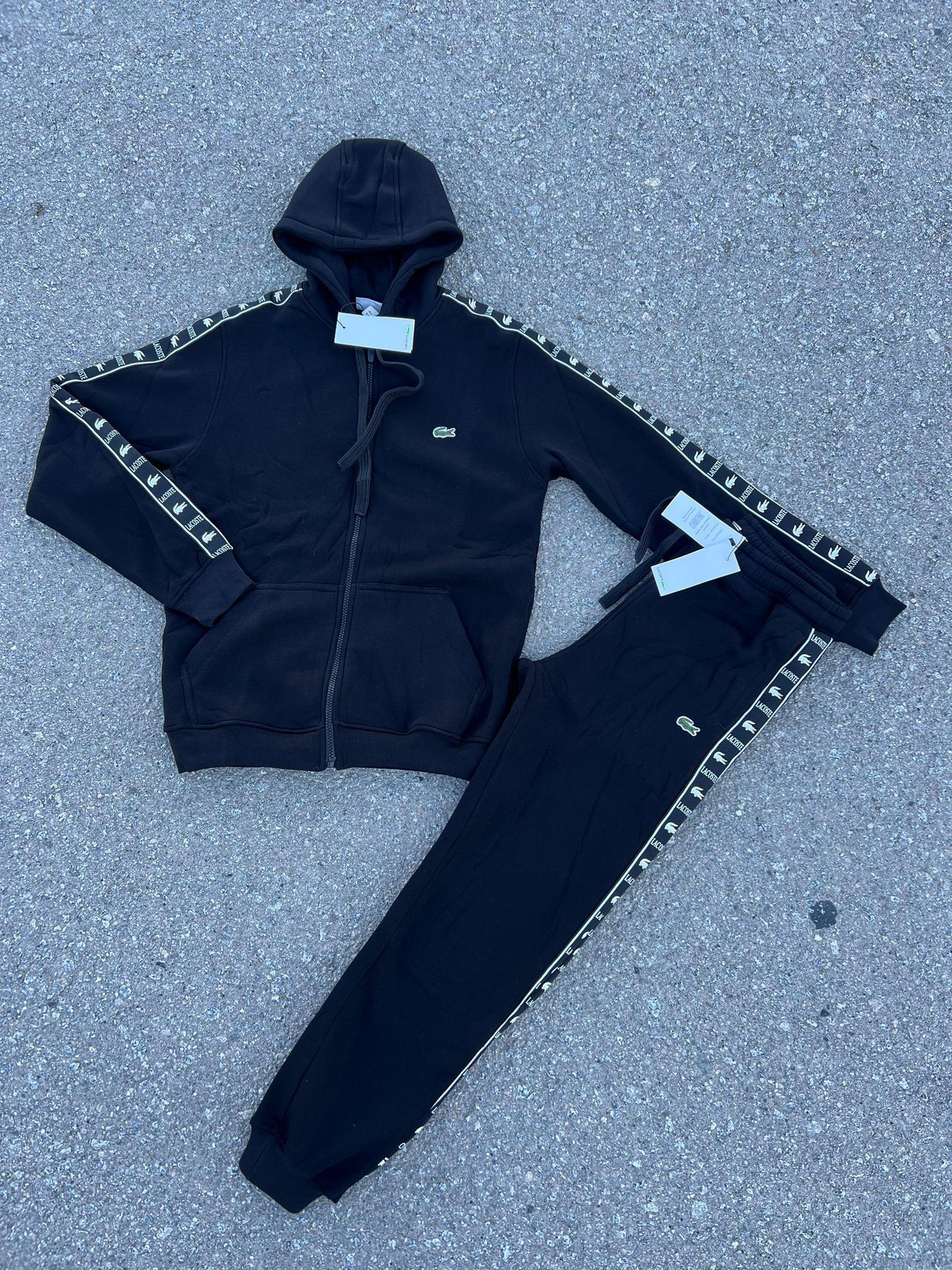 Chandal Lacoste Cremallera Negro