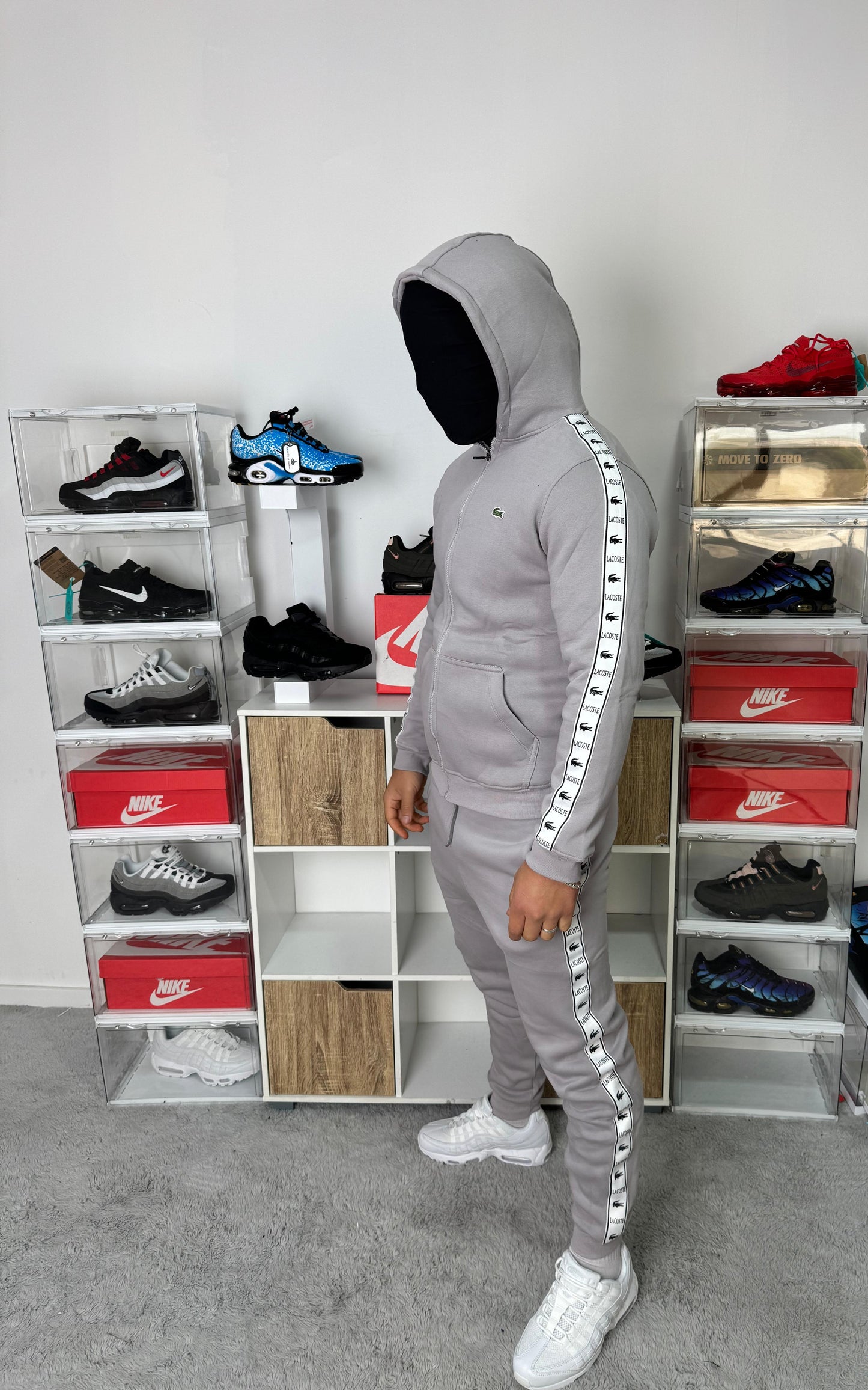 Chandal Lacoste Cremallera Gris